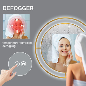 Vòng Led Gương phòng tắm chống sương mù treo tường thắp sáng phòng tắm Vanity gương 3 màu sắc ánh sáng mờ thông minh trang điểm gương - Product Image 3