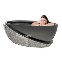Bak mandi berdiri bebas marmer marmer alami, bak mandi batu kamar mandi untuk dijual