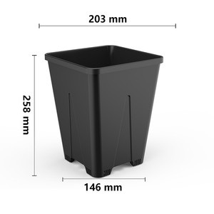 Pots de fleurs carrés en <span class=keywords><strong>plastique</strong></span> noir de 1 gallon au design moderne <span class=keywords><strong>pour</strong></span> pépinière, usage en jardin, vente en gros - Product Image 6