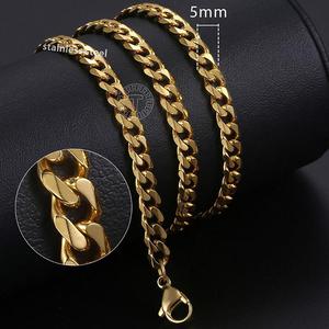 3-7Mm Cuba Chuỗi Vòng Cổ Cho Nam Giới Phụ Nữ Bạc Màu Thép Không Gỉ Miami Lề Đường Liên Kết Choker Dropshipping Đồ Trang Sức - Product Image 2