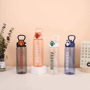 Large-Capacity Reusable Food Safe Transparent Solid Color PC <b>Plastic</b> Bottle With One-Button Water Dispenser for Fitness Purposes - Product Image 2