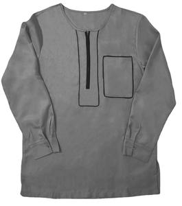 Costume pour <span class=keywords><strong>homme</strong></span> grande taille HO African, chemise à manches longues et pantalon gris, <span class=keywords><strong>ensemble</strong></span> de 2 pièces zippé, vêtements africains pour <span class=keywords><strong>homme</strong></span>, Dashiki - Product Image 3