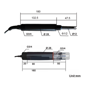 Surveillance de la qualité de l'eau Poissons Crevettes Élevage Agriculture 4-20mA <span class=keywords><strong>pH</strong></span>-mètre en ligne avec capteur de <span class=keywords><strong>pH</strong></span> - Product Image 5