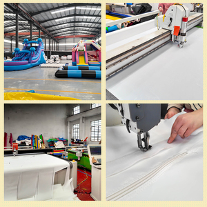 Bán Hot bơm hơi khổng lồ trượt nước cho hồ bơi cây cọ Inflatable trượt và trượt đôi làn đường - Product Image 6
