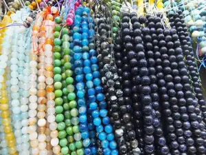 Round Gemstone Beads Loose Beads 4ミリメートルto12mm、Amethyst Agate Turquoise Lapis Natural Bead