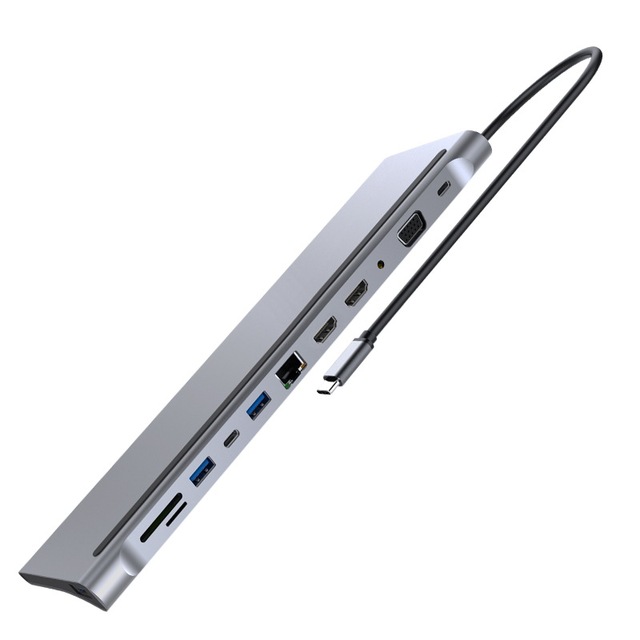 Fast Charge Type c Hub 12 in 1 Docking Station 12 in 1 Usb c Hub 4k 30hz HD Multi-screen Display MST 12 in 1 Type c Hub