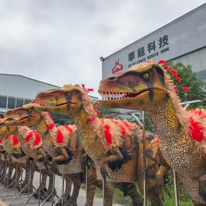 El yapımı yetişkin gerçekçi yürüyüş dinozor kostüm ile