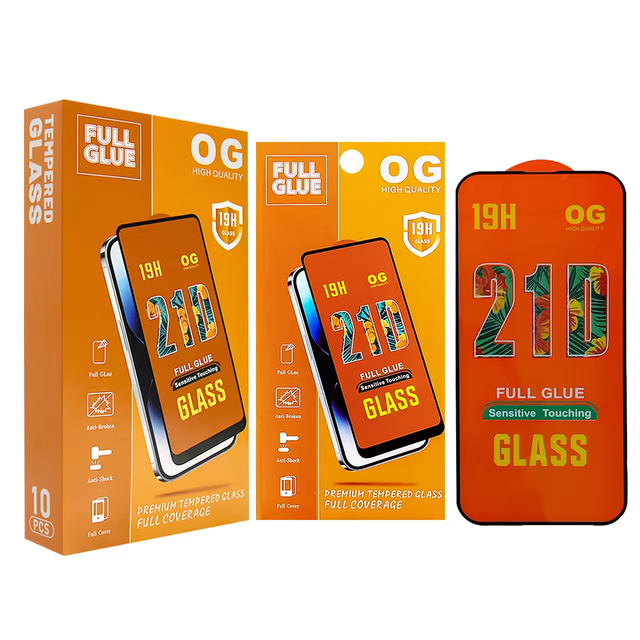 21d Tempered Glass Screen Protector for Iphone 16 Full Glue Hd Premium Glass Screen Protector for Samsung A17 for Tecno