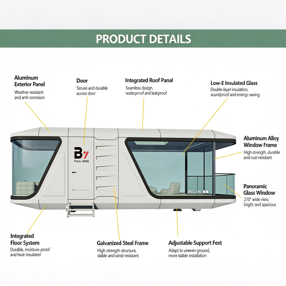 Modular Sandwich Panel Container House Modern Villa Space Capsule Hotel ...
