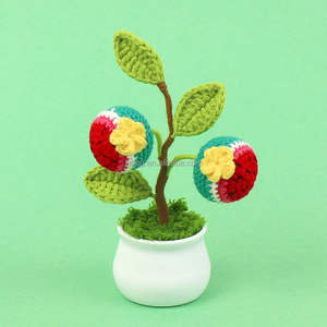 Nouvel Arrivage Délicat Multicolore Fleur au Crochet <span class=keywords><strong>Arbre</strong></span> Fruitier Plante en Pot Vente en Gros Tricoté en Laine Longue Durée Nouvel An Chinois - Product Image 5