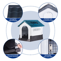 Große Luxus-Hundehütte mit Dach für Draußen, Abnehmbar, Regenfest, Einfach Modern, Atmungsaktiv, Leicht zu Montieren