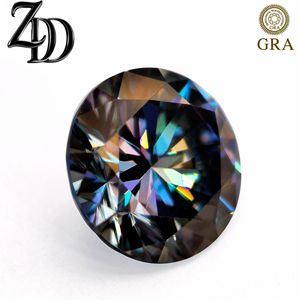 Drill More Jewelry Moissanite Round Loose Stone Blue Rainbow Color For Ring Making Synthetic Lab Created Gemstone - Product Image 5