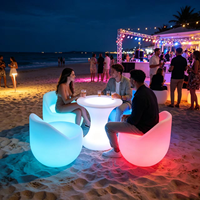 Ensemble de table et chaises LED pour Halloween et Noël, intérieur/extérieur, en forme de taille, étanche IP54, anti-corrosion, télécommande, intelligent, loisirs