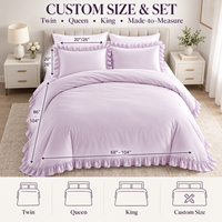 Housse de couette moderne brodée à volants en satin de coton 100% respirant toutes saisons pour chambre à coucher et chambre d'hôtel