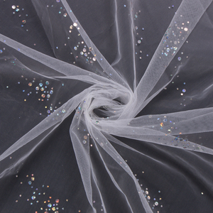 2024 Bridal đầy màu sắc tái chế <span class=keywords><strong>Polyester</strong></span> Tulle CuộN sequin Mỹ lưới long lanh vải tuyn vải - Product Image 5