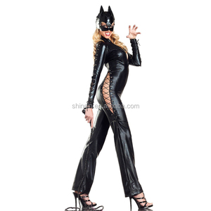 Tuta Intera Nera da <span class=keywords><strong>Donna</strong></span> all'Ingrosso, Costume per Halloween, Tuta Sexy <span class=keywords><strong>in</strong></span> Finta <span class=keywords><strong>Pelle</strong></span> da Catwoman - Product Image 6