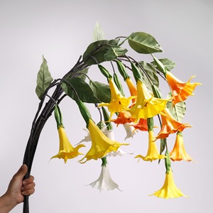 Flores Artificiales de Mandala de PU de Alta Gama, <span class=keywords><strong>Planta</strong></span> Verde, Decoración de Bodas, Flor Artificial de Datura Stramonium, Flores Artificiales al por Mayor - Product Image 1