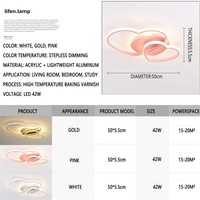 Forme de coeur LED moderne Dimmable lampe lumière minimaliste lustre salon maison chambre mariage décoration Led plafonnier
