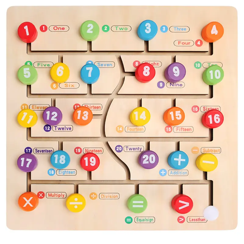 Mainan anak-anak Montessori mainan angka kayu papan alfabet untuk anak-anak 3 + mainan pendidikan dini prasekolah mainan labirin
