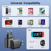 Chargeur GaN Type-C 2 ports 45W PD OEM/ODM avec protection OTP pour ordinateurs portables et téléphones OnePlus