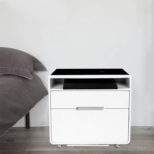 <span class=keywords><strong>Comodino</strong></span> Multifunzione con Ricarica Wireless, Altoparlante BT, Cassetto e Frigorifero Integrato per Camera da Letto Moderna - Product Image 2