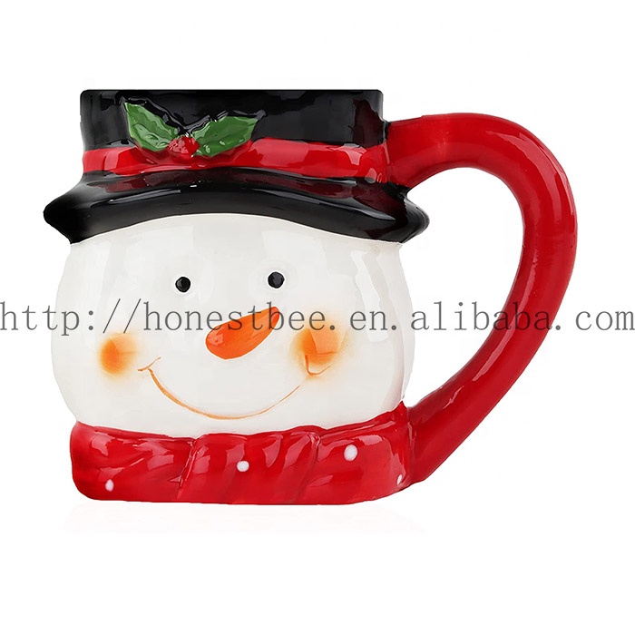 15オンス クリスマス セラミック クラシック サンタヘッド 雪だるま