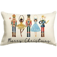 Housses de coussin de Noël 12x20 pouces, décorations rouges avec inscription Joyeux Noël, housses de coussin décoratives d'hiver