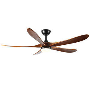 LED Ceiling Fan Light With Wooden Blades 52 Inch For Living Room And Study Fixed Blade Design Smart Inverter - Product Image 2