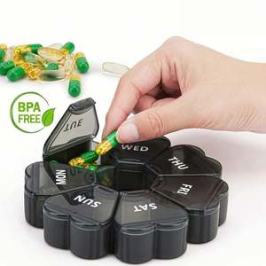 Organisateur de pilules pour 7 jours en forme de fleur, boîte à médicaments hebdomadaire avec 7 compartiments, mini boîte à pilules pour les voyages et la maison - Product Image 3