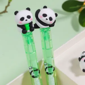 뜨거운 판매 판촉 한국의 창조적 인 Kawaii 펜 0.5mm 팬더 지울 수있는 펜 판지 귀여운 젤 펜 문구 제조 업체
