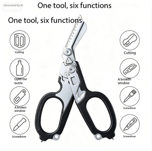 Herramientas para Exteriores 6 en 1, <span class=keywords><strong>Tijeras</strong></span> de Respuesta a Emergencias <span class=keywords><strong>Raptor</strong></span>, Cortador de Correas, Rompevidrios, Negro, con Funda Compatible, <span class=keywords><strong>Tijeras</strong></span> Plegables - Product Image 2