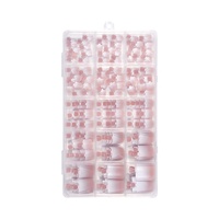 150 faux ongles de pieds roses dégradés à presser, courts et carrés, kit de faux ongles de pieds amovibles et réutilisables pour usage quotidien
