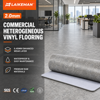 Revêtement de sol hétérogène commercial moderne en rouleau, facile d'entretien, durable, imperméable, anti-fatigue, moquette vinyle hétérogène