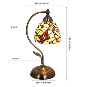 Factory Direct Rose-Shaped Table <b>Lamps</b> in Rustic Pastoral Style Creative <b>Glass</b> Decorative <b>Bedside</b> Study <b>Lamps</b> for Hotels - Product Image 5