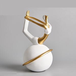 تمثال يوجا منحوت يدويًا ومرسوم يدويًا ومصقول من الراتنج، بتصميم رياضي، مع حصيرة غير قابلة للانزلاق، للديكور المنزلي والتحف - Product Image 6