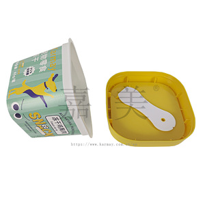 125ml Mini boîte de yaourt Tasse à crème glacée avec cuillère et couvercle Étiquette IML imprimée Prix bon marché Usine de bonne qualité - Product Image 3