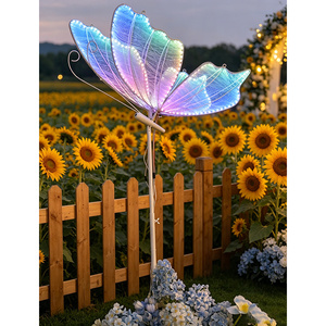 Ornement papillon lumineux <span class=keywords><strong>autoportant</strong></span>, ton personnalisé, accessoire de scène de mariage, ensemble de décoration de mariage, éclairage de chemin, décor en cristal - Product Image 1