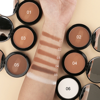 Correcteur à couvrance complète de marque privée avec fond de teint en poudre pressée infusée de minéraux au fini mat pour peau foncée maquillage personnalisé