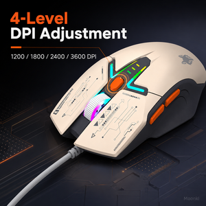 Ratón para Juegos con Cable RGB, Estilo Mecánico, 6 Botones, Ratón Óptico Ergonómico, Periféricos para PC, Laptop y Escritorio - Product Image 3