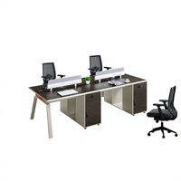 Poste de travail de bureau individuel moderne en bois avec cloison de séparation et table, ensemble de mobilier pour employés, vente en gros
