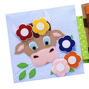 Livre d'activités Montessori en feutre silencieux pour <span class=keywords><strong>animaux</strong></span> <span class=keywords><strong>de</strong></span> la <span class=keywords><strong>ferme</strong></span>, fabriqué en usine, OEM, améliore les compétences motrices fines, couleur personnalisée, 20x20cm - Product Image 3