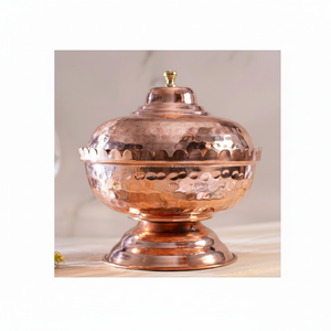 Vaisselle en cuivre, bol de service en cuivre 100% de couleur cuivre rose naturel pour la fabrication à partir de l'inde - Product Image 1