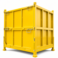 Cage de stockage empilable et pliable en treillis métallique pour la collecte de pièces, les déchets et la manutention des matériaux - Fabricant