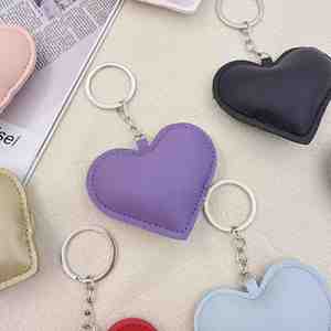 Creative Cute <b>Heart</b>-Shaped Pu Leather Keychain,Fashion <b>Bag</b> Durable Portable Car Keychain - Product Image 4