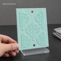 Op maat gemaakte messingfolie-stempel- en -debossingmatrijs voor karton, TPS merk DF-12-124 model, voor gebruik in een drukpers.