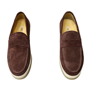 Vintage donkerbruine leren mocassins handgemaakte stijl heren rijloafers - Product Image 1