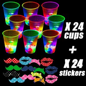 แก้วปาร์ตี้เรืองแสง LED แสงแบล็คไลท์ หลายสี แก้วเรืองแสงสำหรับงานปาร์ตี้ที่บ้าน งานวันเกิด คอนเสิร์ต งานแต่งงาน ปาร์ตี้บาร์บีคิว ชายหาด วันหยุด - Product Image 3