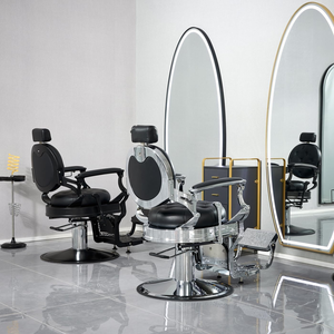 Muebles de salón antiguos Sillón de peluquería Sillón de peluquero vintage negro para hombre <span class=keywords><strong>precio</strong></span> al por mayor butaca de peluquero - Product Image 3