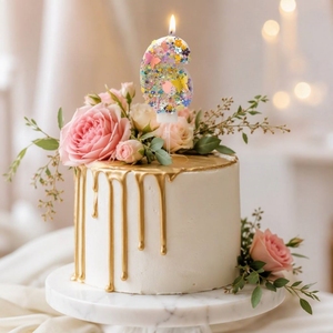 Nouvelles bougies d'anniversaire sans parfum, décoratives, en forme <span class=keywords><strong>de</strong></span> papillon et <span class=keywords><strong>de</strong></span> fleur, avec paillettes, pour <span class=keywords><strong>la</strong></span> décoration <span class=keywords><strong>de</strong></span> gâteaux <span class=keywords><strong>de</strong></span> fête - Product Image 1