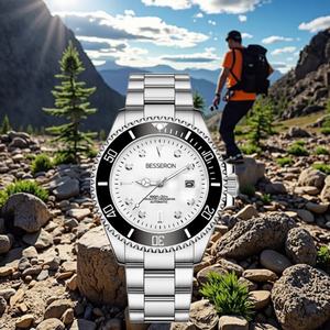 Reloj Deportivo de Acero Inoxidable de Primera Calidad para Hombre, Relojes de Cuarzo Clásicos de Negocios, Resistentes al Agua, Caja de Aleación de 16 mm, Cristal - Product Image 2